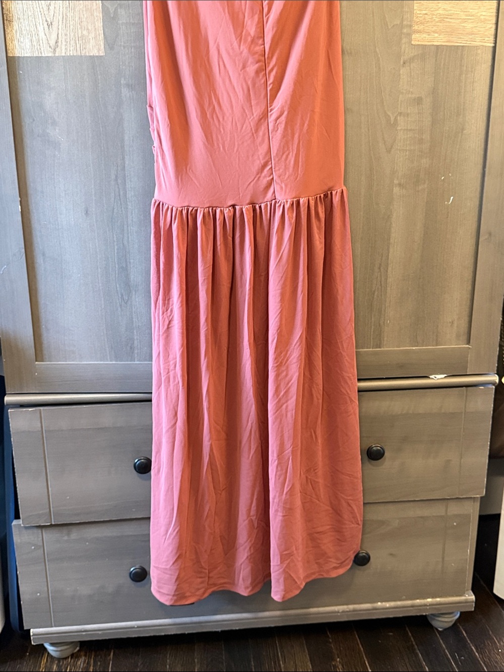 SHEIN Rust Ruched Maxi Dress - Picture 4 of 4